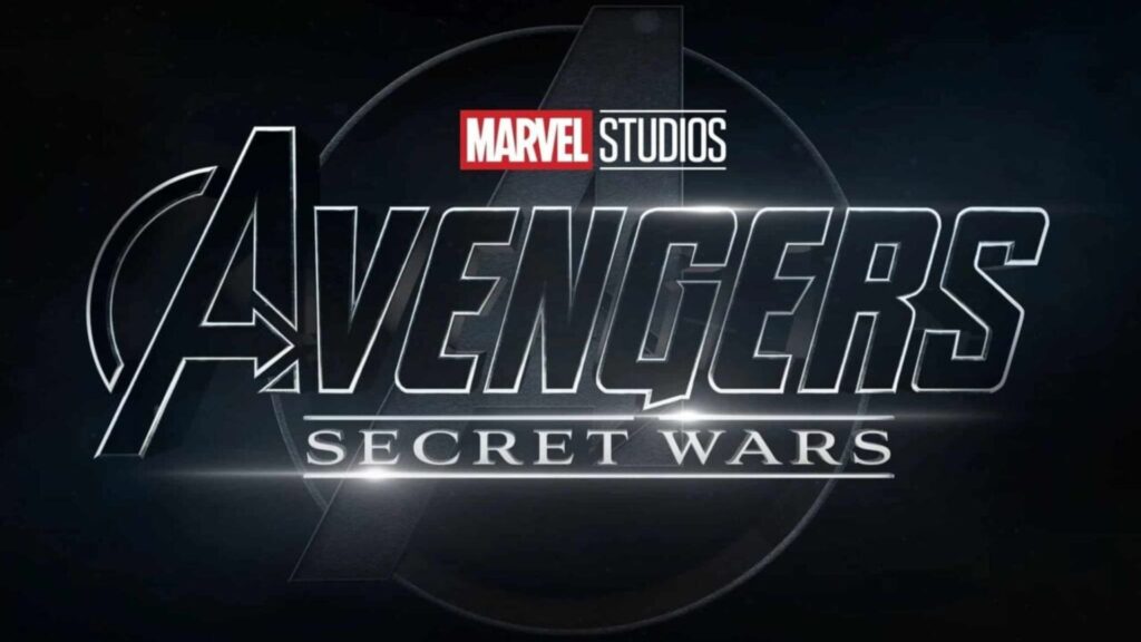 Banner não oficial do filme 'Guerras Secretas', exibindo o logotipo da Marvel com as inscrições 'Avengers' e 'Guerras Secretas'.