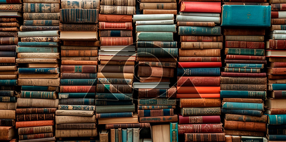 pilha de livros representando o mercado editorial