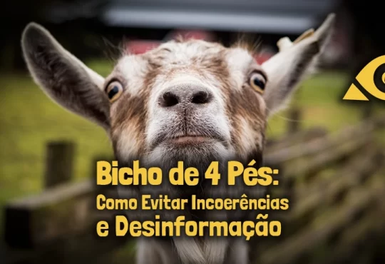 Imagem de um cabrito com a legenda 'Bicho de 4 Pés: Como Evitar Incoerências e Desinformação' - post sobre calçar o bicho de 4 pés no Candomblé, tradição espiritual e conhecimento ancestral.